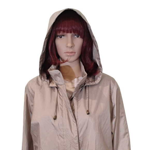 Fleet Street Water Resistant Lined Trench Coat - Size 10P - Picture 9 of 12